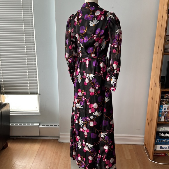Flower power retro long sleeve maxi dress size 6 - Picture 7 of 10